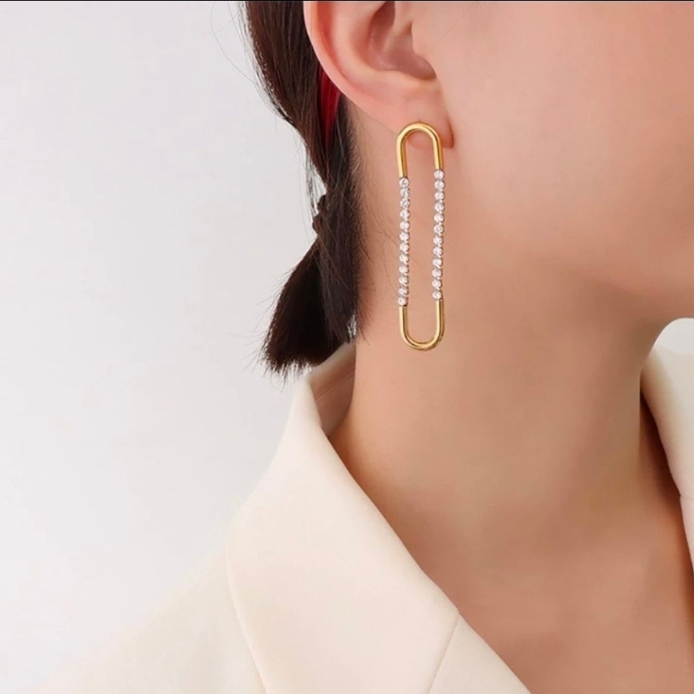 Fashion Jewelry Gold and Silver Oval Earrings